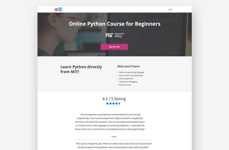High-Converting Landing Page: edX