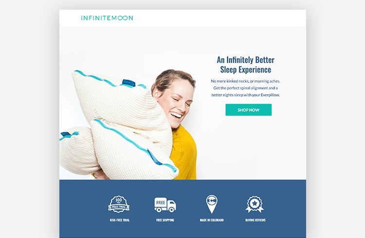 Ecommerce Landing Page: Infinite Moon