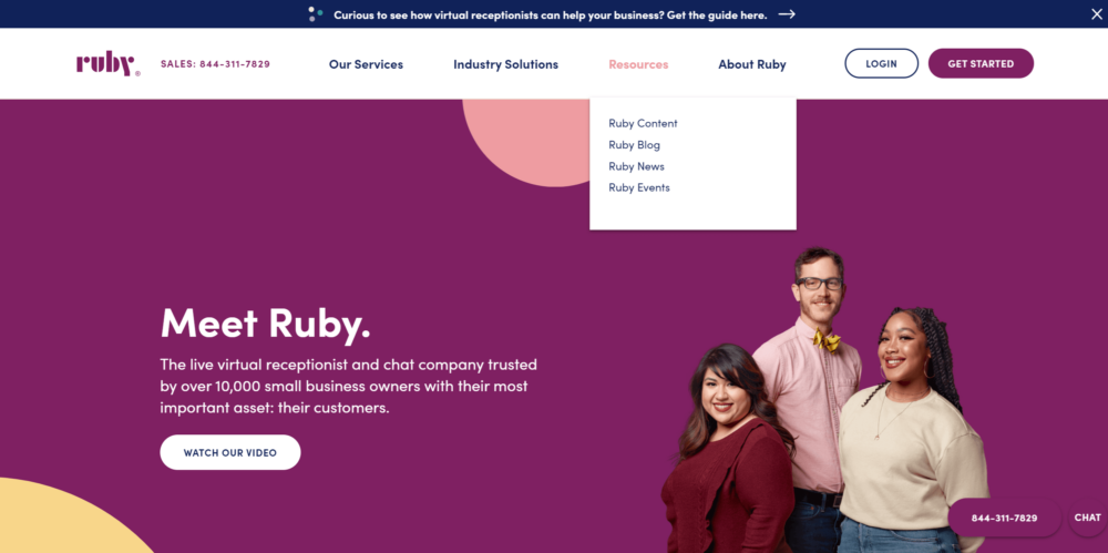 Screenshot of Ruby homepage